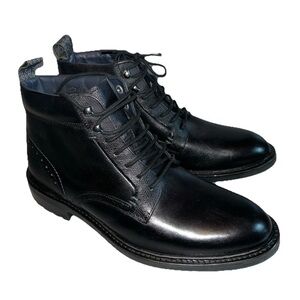 Ted Baker Men's Black Leather Lace-Up Ankle Boots
